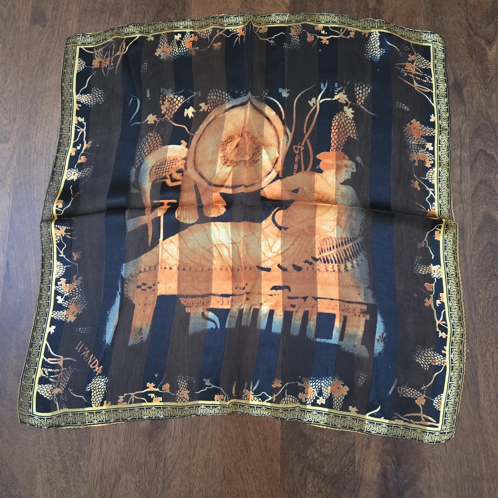 100% silkAnimal Print Silk Scarf